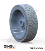 Dingli 323x100 İz Bırakmayan Gri Kauçuk Makaslı Platform Tekerlekleri Tekerleği