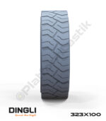 Dingli 323x100 İz Bırakmayan Gri Kauçuk Makaslı Platform Tekerlekleri Tekerleği
