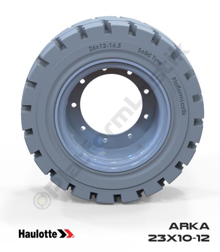 Haulotte 23x10-12 İz Bırakmayan Gri Kauçuk Eklemli Platform Tekerlekleri Tekerleği Arka