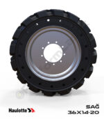 Haulotte 36x14-20 Siyah Kauçuk Eklemli Platform Tekerlekleri Tekerleği Sağ