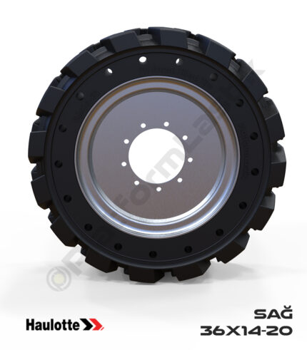 Haulotte 36x14-20 Siyah Kauçuk Eklemli Platform Tekerlekleri Tekerleği Sağ