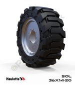 Haulotte 36x14-20 Siyah Kauçuk Eklemli Platform Tekerlekleri Tekerleği Sol