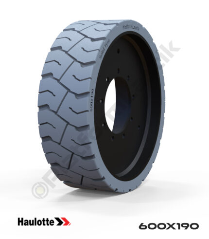 Haulotte 600x190 İz Bırakmayan Gri Kauçuk Eklemli Platform Tekerlekleri Tekerleği