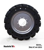 Haulotte 36x14-20 Siyah Kauçuk Eklemli Platform Tekerlekleri Tekerleği Sol