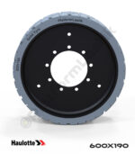 Haulotte 600x190 İz Bırakmayan Gri Kauçuk Eklemli Platform Tekerlekleri Tekerleği