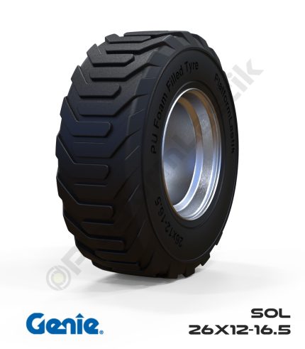 Haulotte 26x12-16.5 Siyah PU Köpük Jel Dolgu Makaslı Platform Tekerlekleri Tekerleği Sol