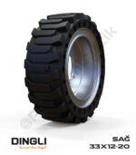 Dingli 33x12-20 Siyah Kauçuk Makaslı Platform Tekerlekleri Tekerleği Sağ
