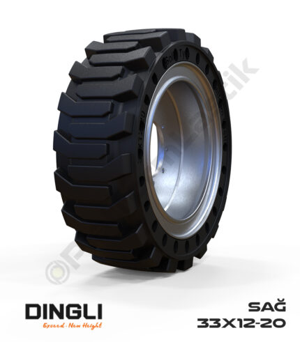 Dingli 33x12-20 Siyah Kauçuk Makaslı Platform Tekerlekleri Tekerleği Sağ