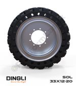 Dingli 33x12-20 Siyah Kauçuk Makaslı Platform Tekerlekleri Tekerleği Sol