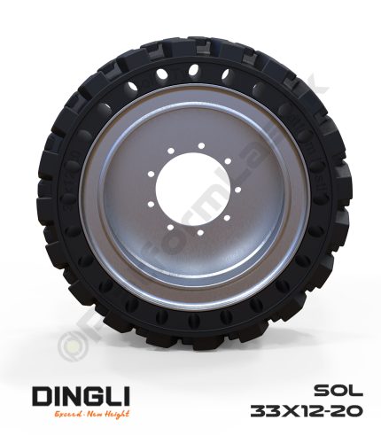 Dingli 33x12-20 Siyah Kauçuk Makaslı Platform Tekerlekleri Tekerleği Sol