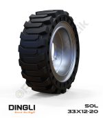 Dingli 33x12-20 Siyah Kauçuk Makaslı Platform Tekerlekleri Tekerleği Sol