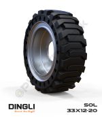 Dingli 33x12-20 Siyah Kauçuk Makaslı Platform Tekerlekleri Tekerleği Sol